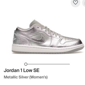 Nike Jordan 1 Low SE Metallic Silver Women's Shoes